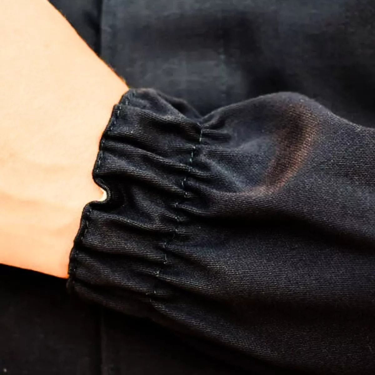 Blusão de Brim Antichamas Com Velcro Preto- Teknoluvas - Imagem 3