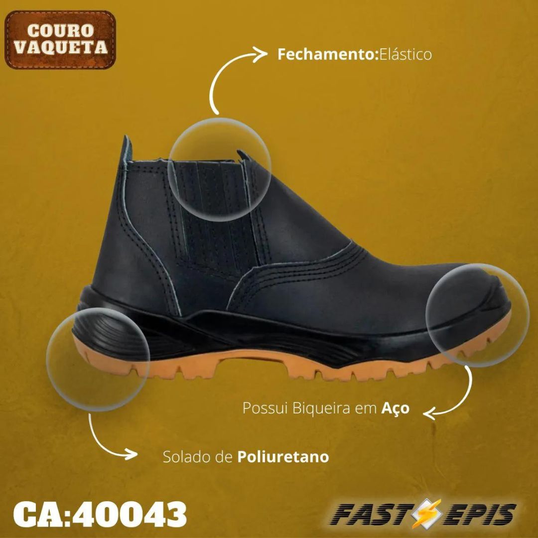 Botina de Segurança com Elástico Bico de Aço Infinity - Crival - Imagem 3