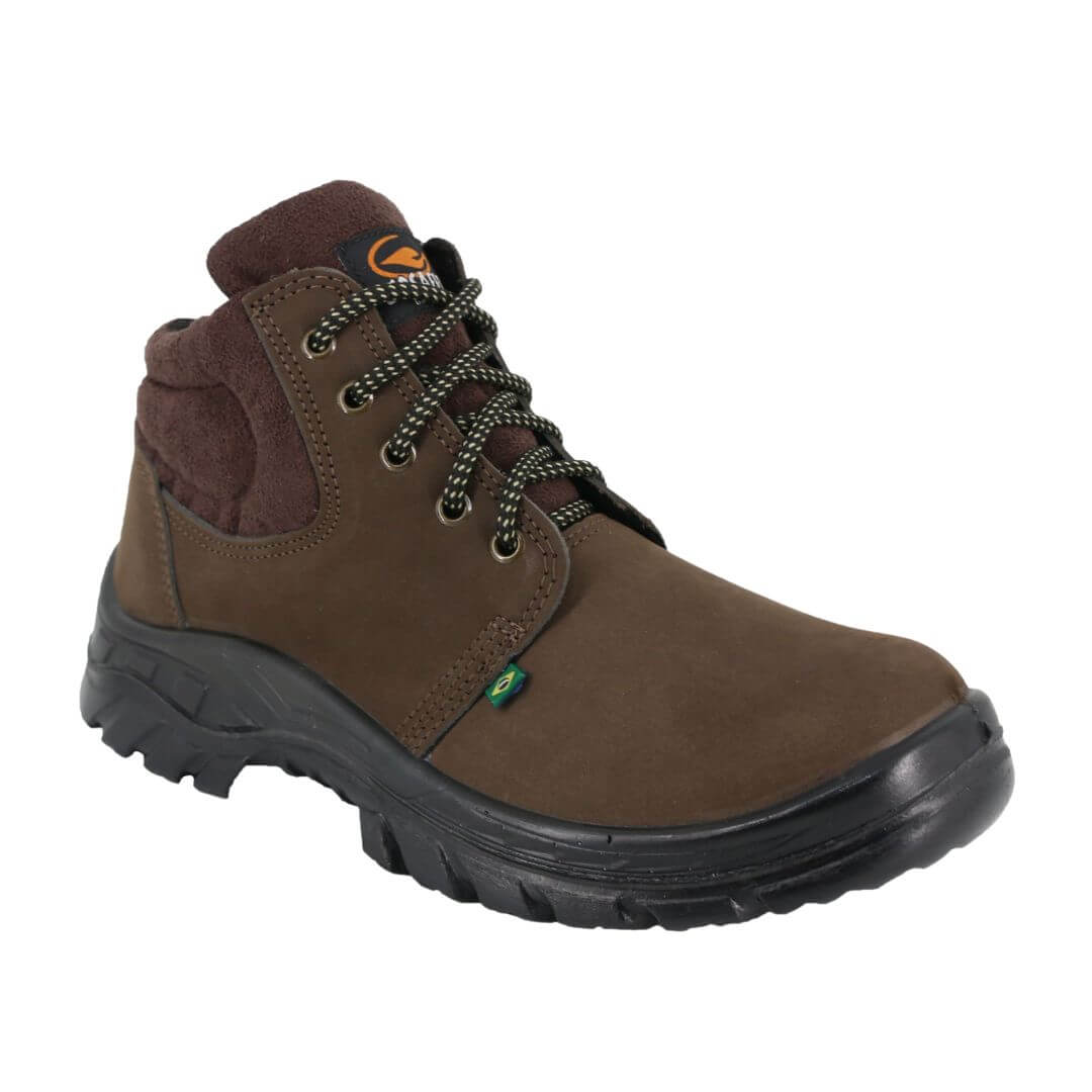 Botina de Segurança Nobuck de Amarrar PS-139 - Ecosafety