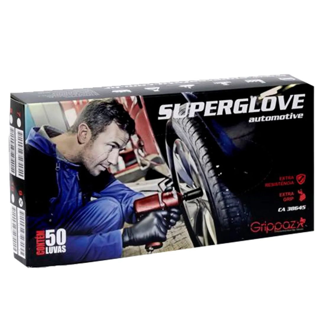 Caixa 50 Unidades Luva De Segurança Nitrilica Sem Pó Super Glove - Imagem 3