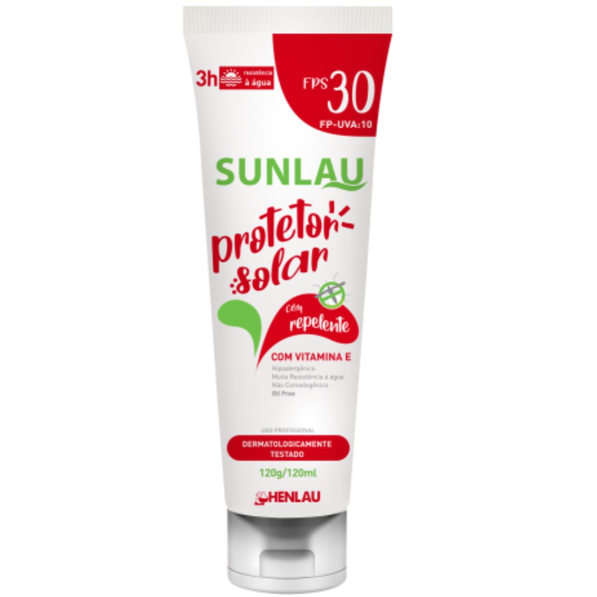 Creme de Protetor solar com repelente 120GR FPS 30 SUNLAU- HENLAU