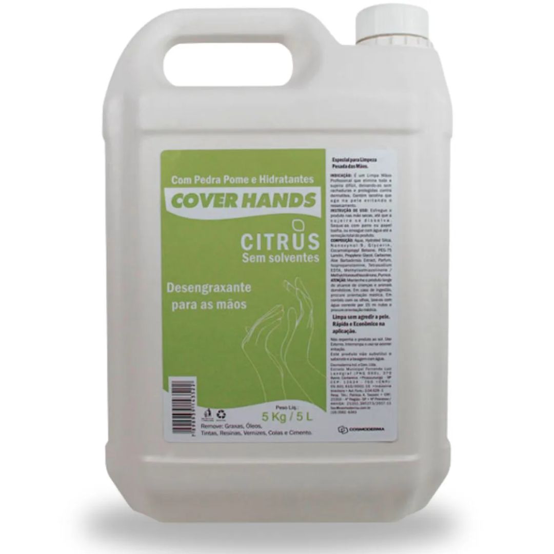 Creme Sabonete Liquido Desengraxante Cover Hands Citrus - 5 Litros