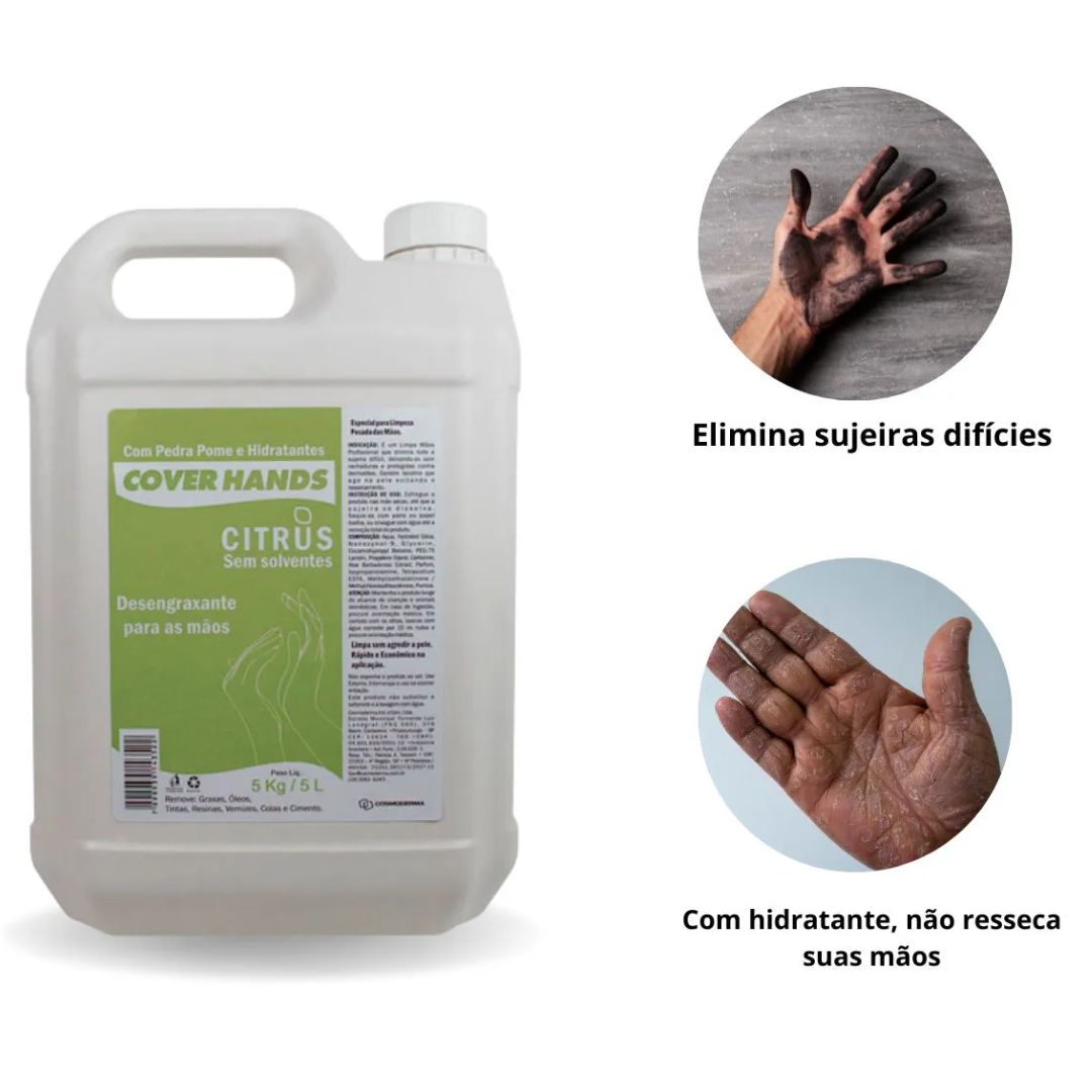 Creme Sabonete Liquido Desengraxante Cover Hands Citrus - 5 Litros - Imagem 2