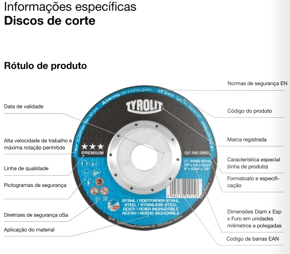 Disco de Corte 2 em 1 Aço / Inox Basic 4 1/2" - Tyrolit - Imagem 3