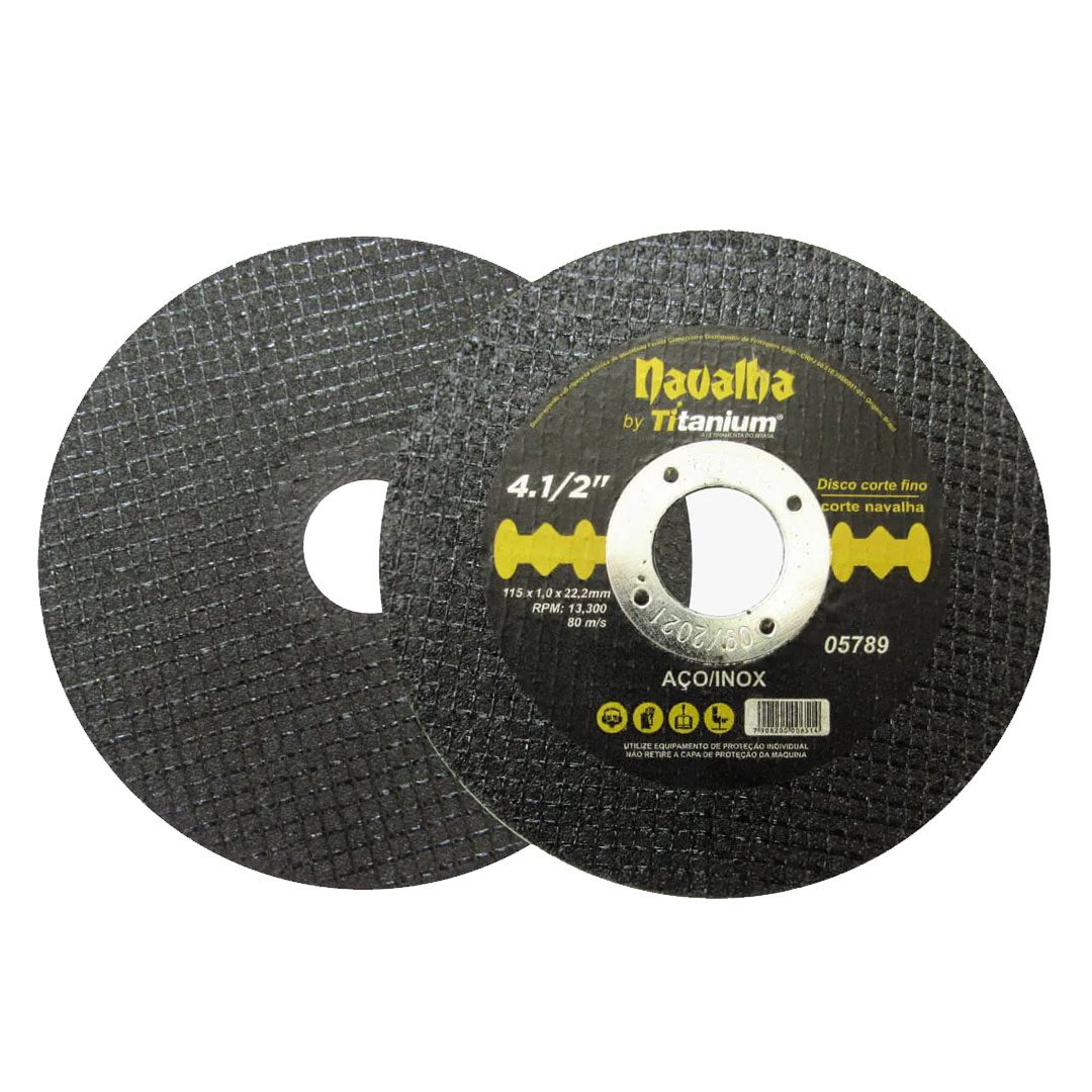 Disco de Corte Fino Industrial Premium Aço/Inox 4.1/2" Navalha - Titanium - Imagem 2