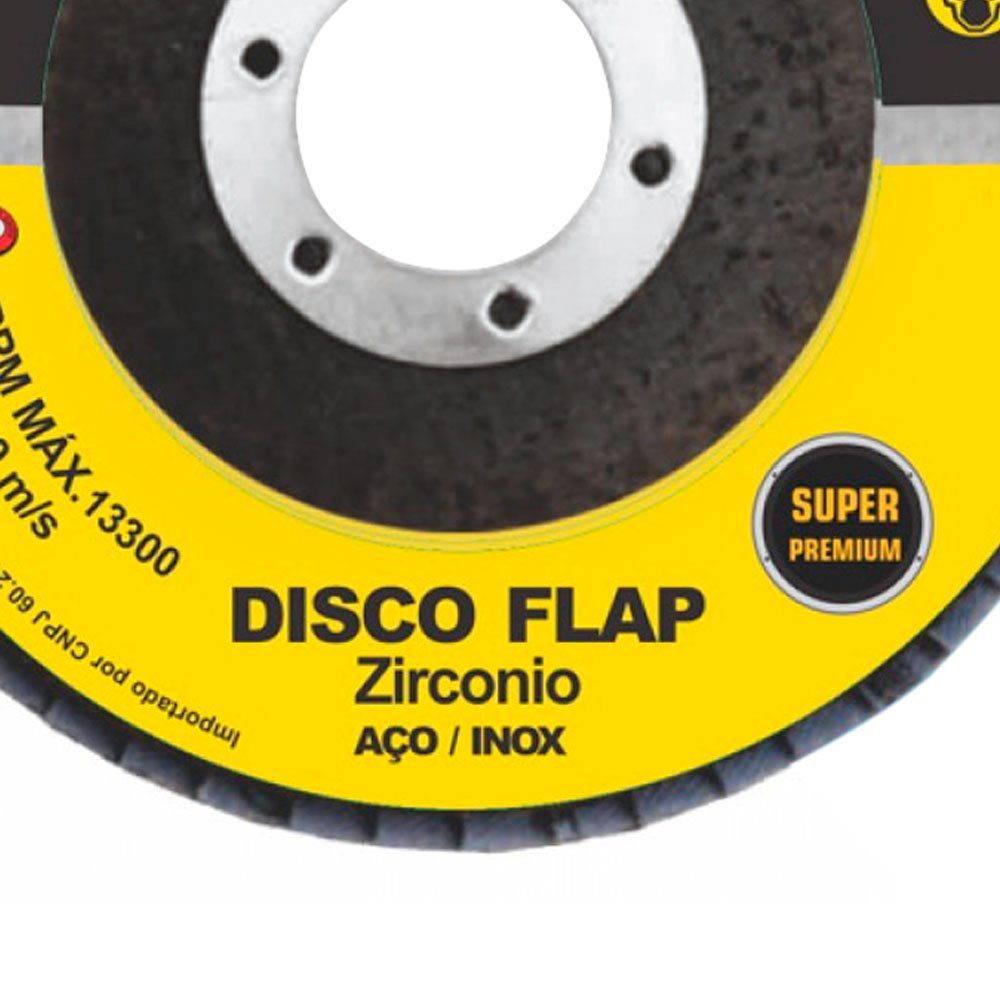 Disco Flap Zircônio Aço / Inox 4 1/2" Grão 60 - Titanium - Imagem 3