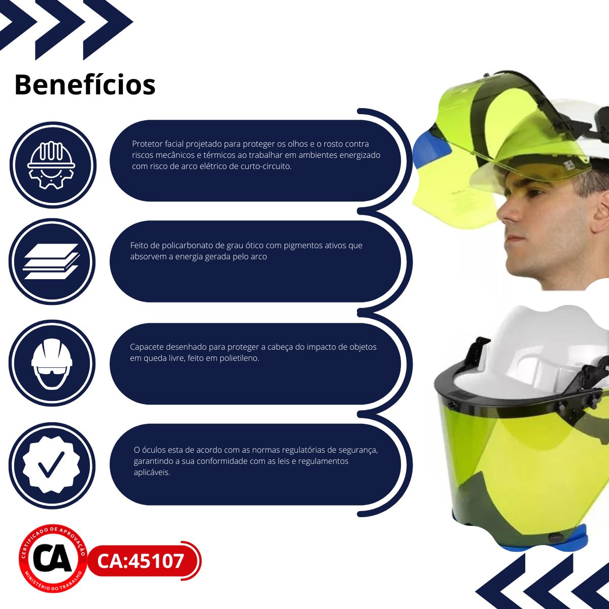 Kit Protetor Facial e Capacete Contra Arco Elétrico- Protenge - Imagem 4