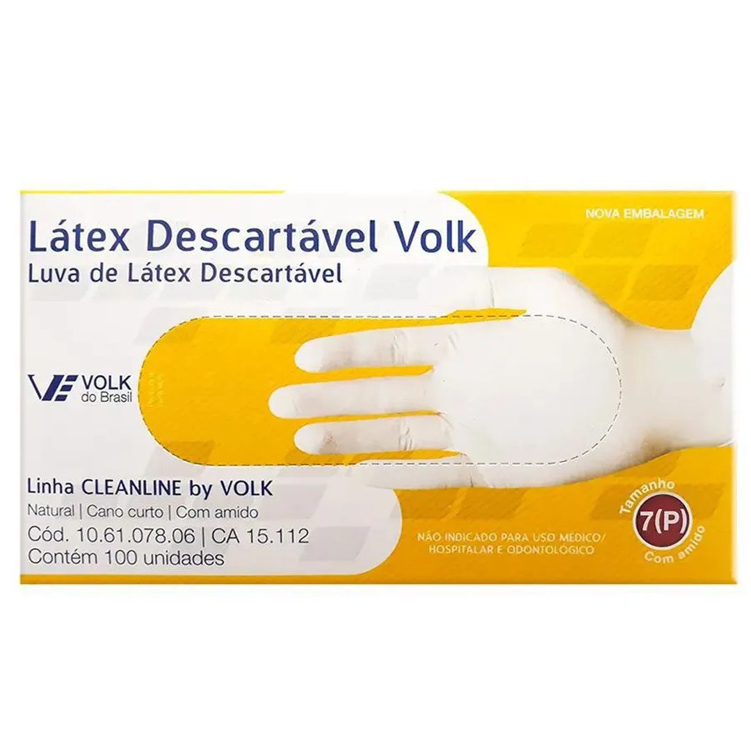 Luva de Látex de Procedimento Com Pó Caixa Com 100 Unidades - VOLK - Imagem 2