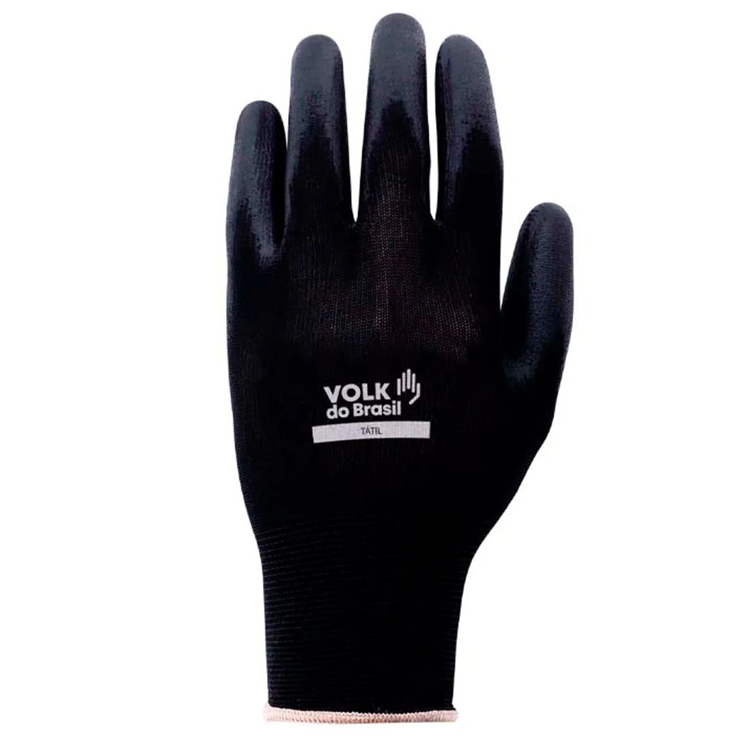Luva Tátil Volk em Nylon com Banho PU Preta (Luva Multitato) - Imagem 3