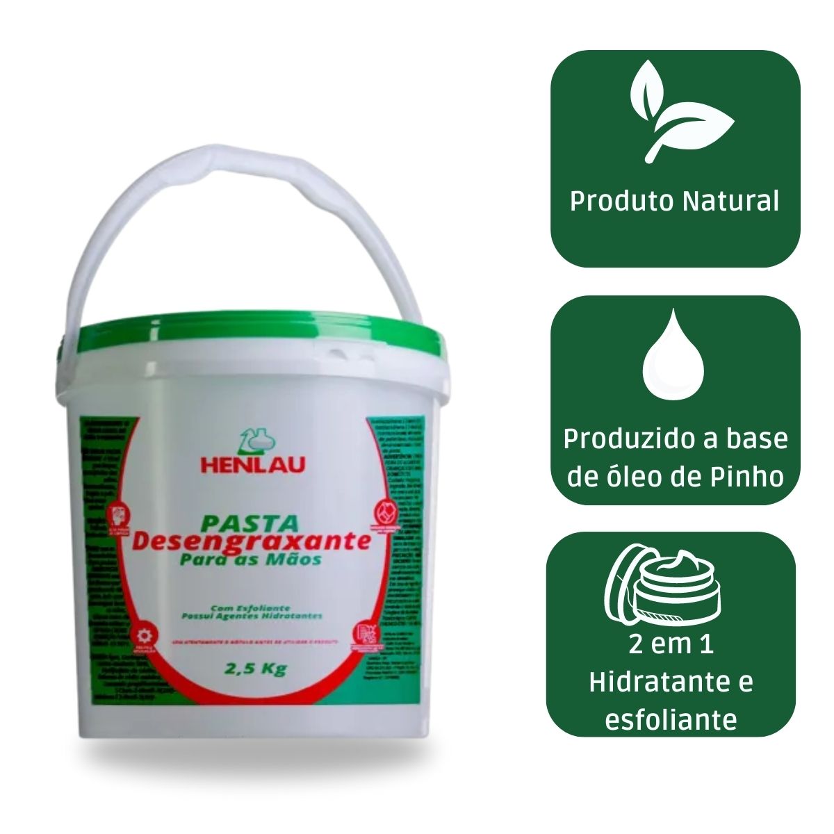 Pasta Desengraxante Para as Mãos com Esfoliante 2,5 kg - Henlau - Imagem 2