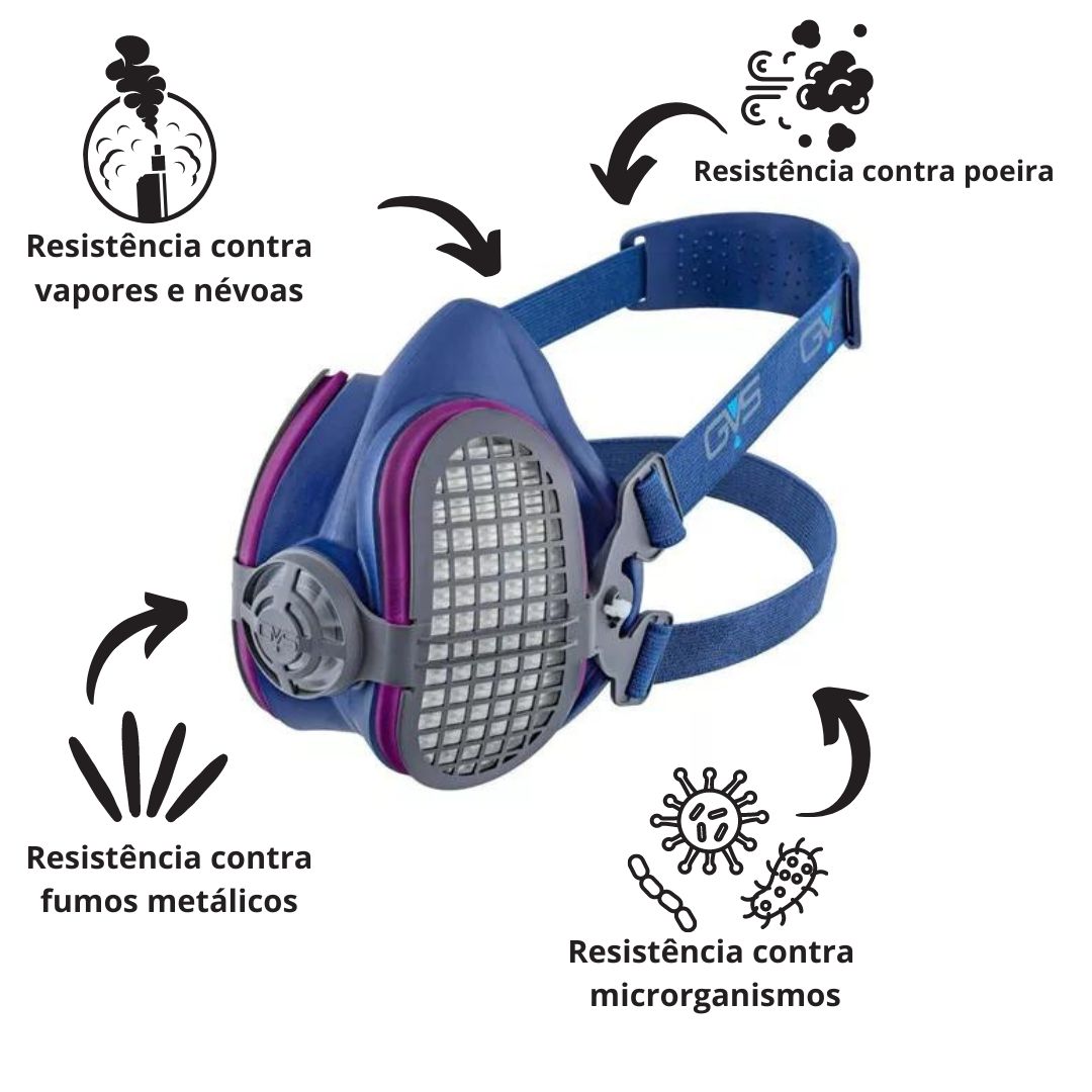 Respirador Semifacial Com 2 filtros Inclusos Elipse P3 Anti odor-GVS - Imagem 3