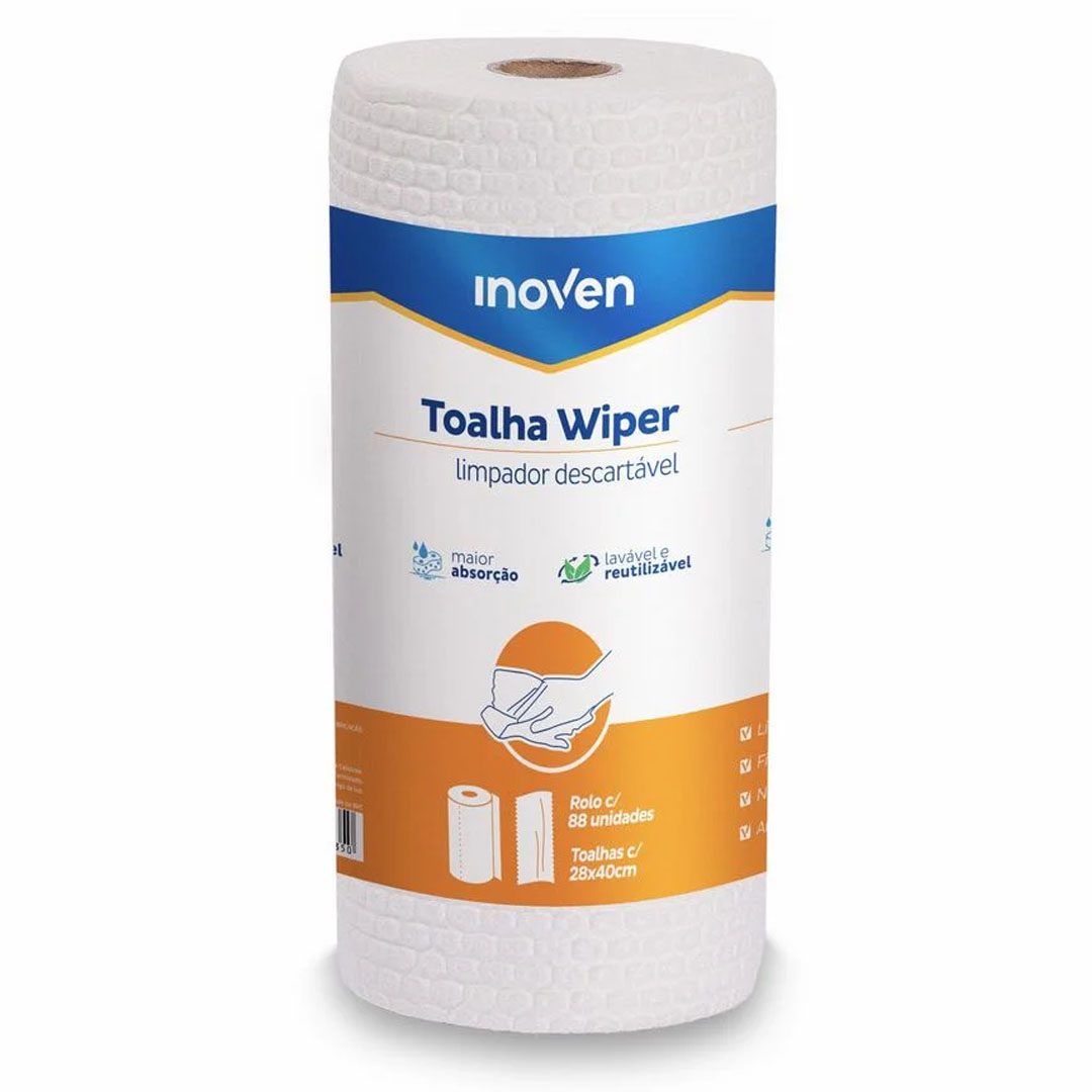 Toalha Multiuso Wiper Branco com 88 Unidades 28x40cm - Inoven