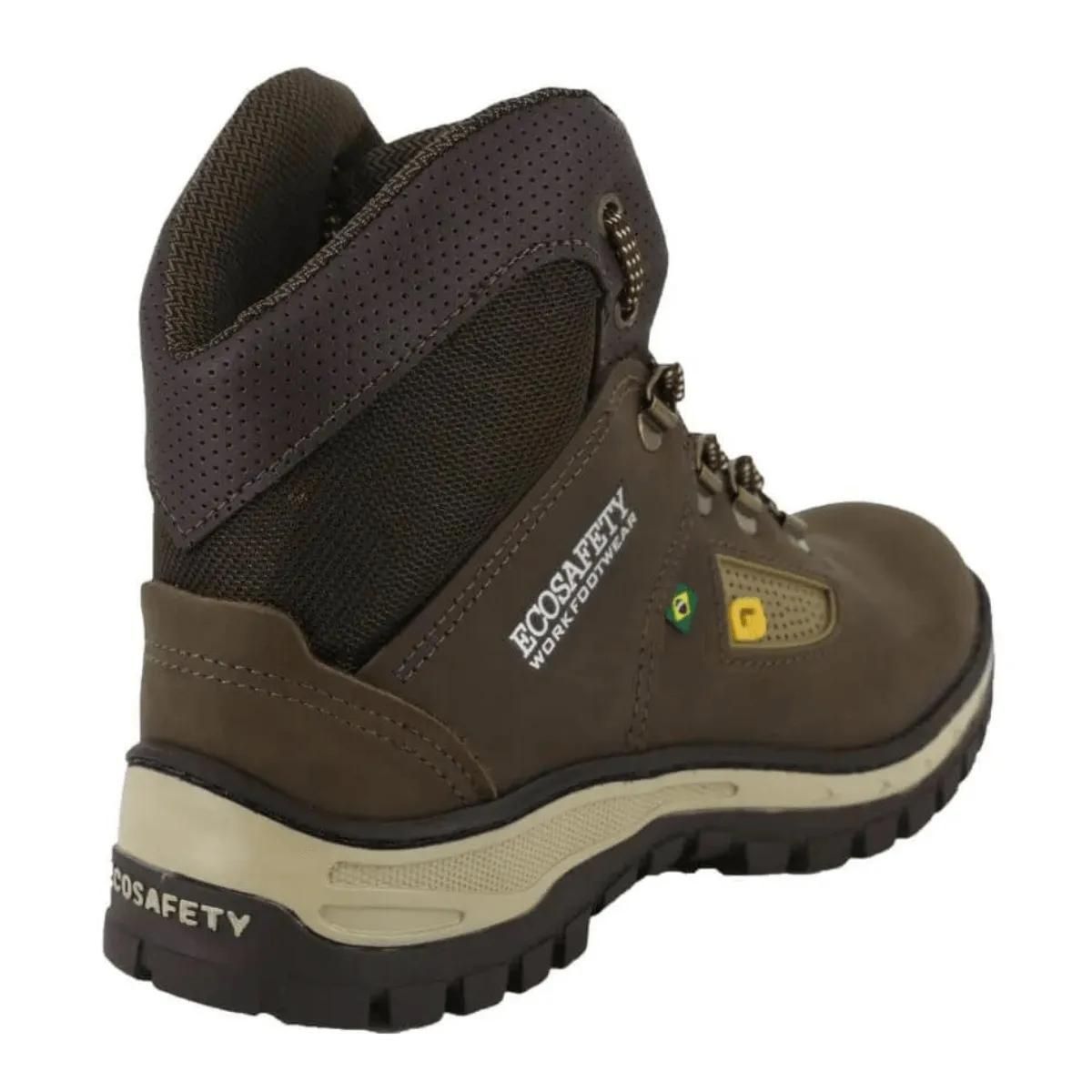 Coturno de Segurança Nobuck Ecosafety PS198 Mustang Marrom Café - Imagem 3
