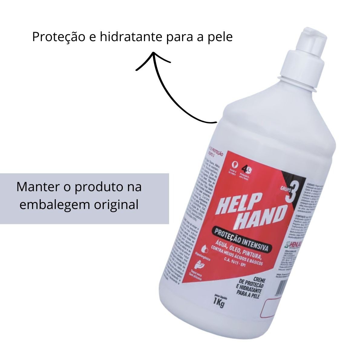 Help Hand Proteção Intensiva Creme Hidratante para a Pele - Imagem 3