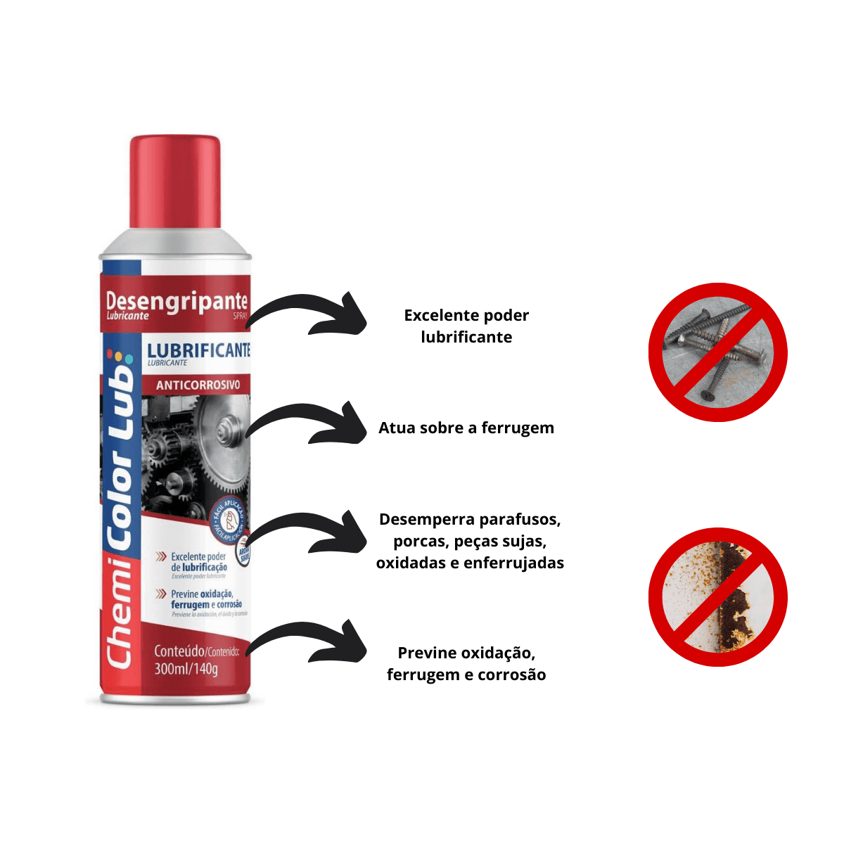 Desengripante Spray Antiferrugem - 300ml - Imagem 2